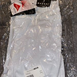 Fashion Nova White Canopy Jeans.